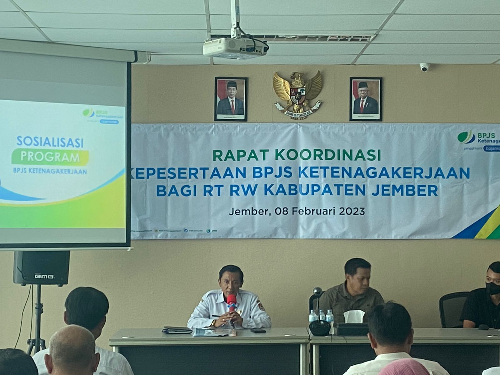 RAKOR KEPESERTAAN BPJS KETENAGAKERJAAN BAGI RT RW KABUPATEN JEMBER TAHUN 2023