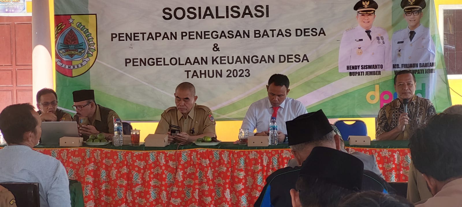 SOSIALISASI PENETAPAN PENEGASAN BATAS DESA & PENGELOLAAN KEUANGAN DESA TAHUN 2023 DI KABUPATEN JEMBER